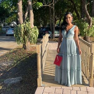 Long Baby blue dress